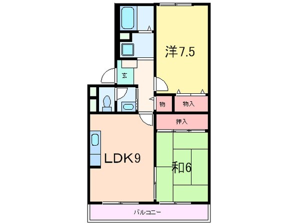 ｾﾙﾋﾞｼｵ本山の物件間取画像